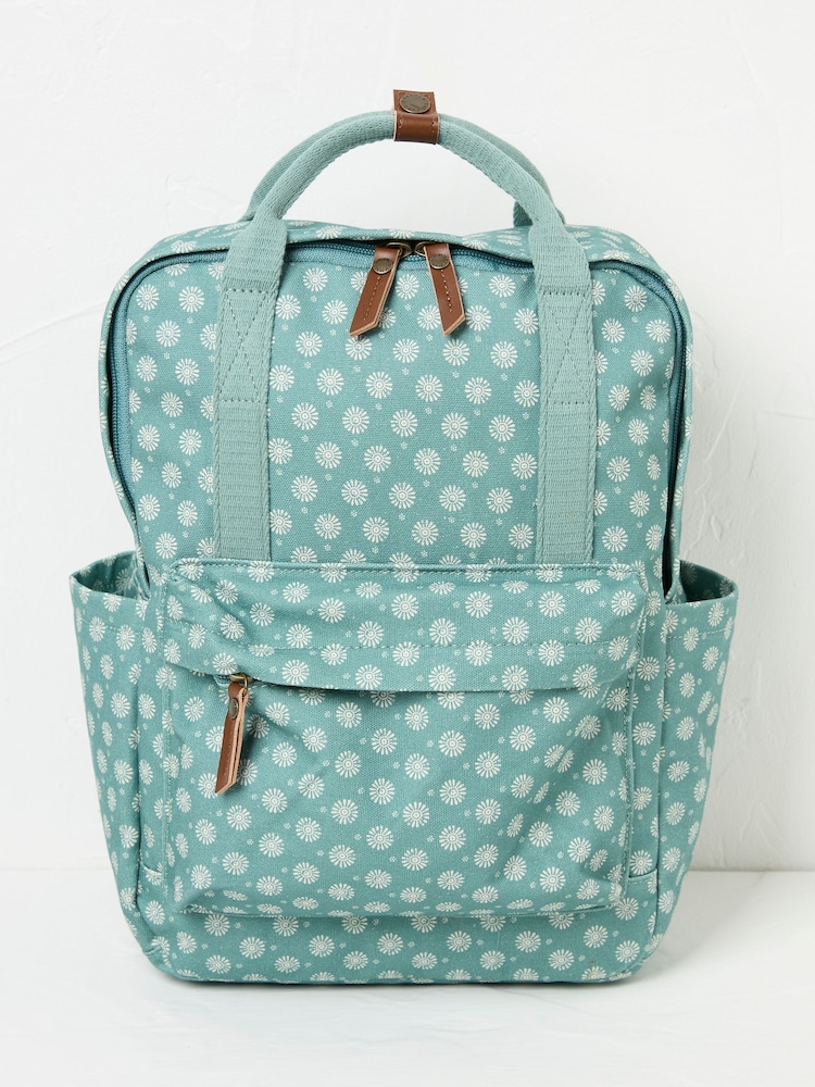 FatFace Green Haze Geometric Canvas Rucksack - Image 1 of 2