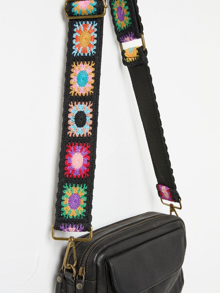 FatFace Black Crochet Bag Strap - Image 2 of 2