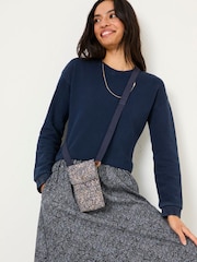 FatFace Navy Blue Canvas Phone Bag - Image 1 of 3