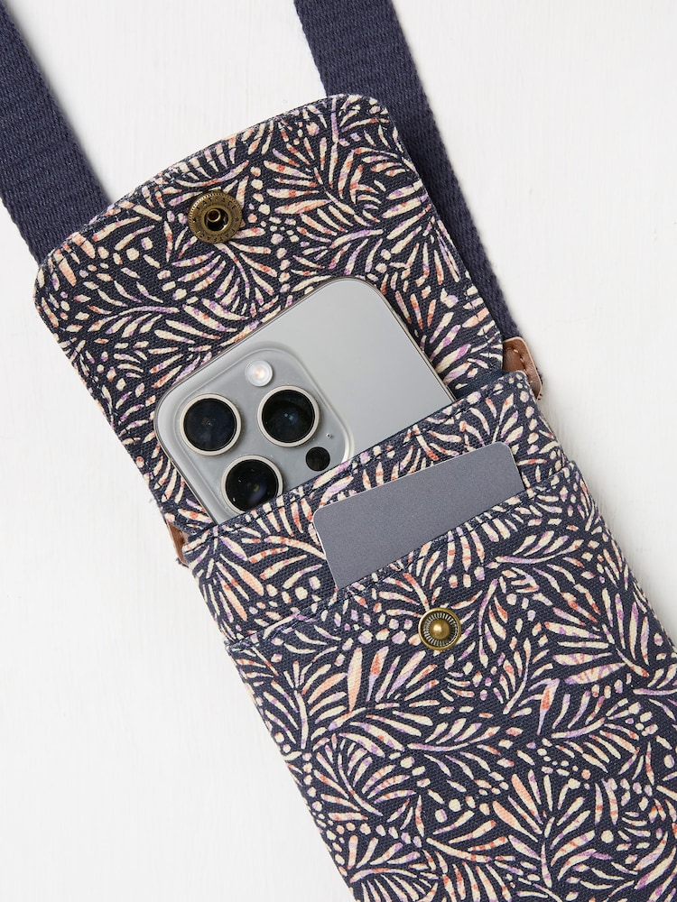 FatFace Navy Blue Canvas Phone Bag - Image 3 of 3