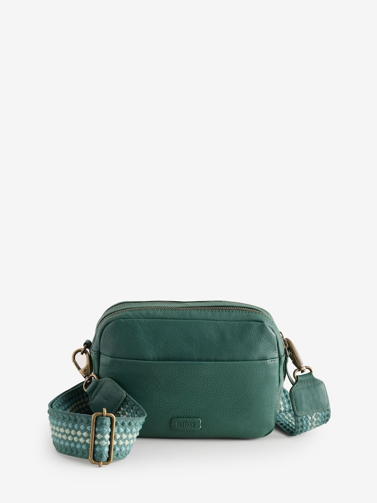 FatFace Oslo Bright Green Camera Bag with Ornate Strap - Image 2 of 3 FatFace Oslo Bright Green Camera Bag with Ornate Strap - Image 2 of 3