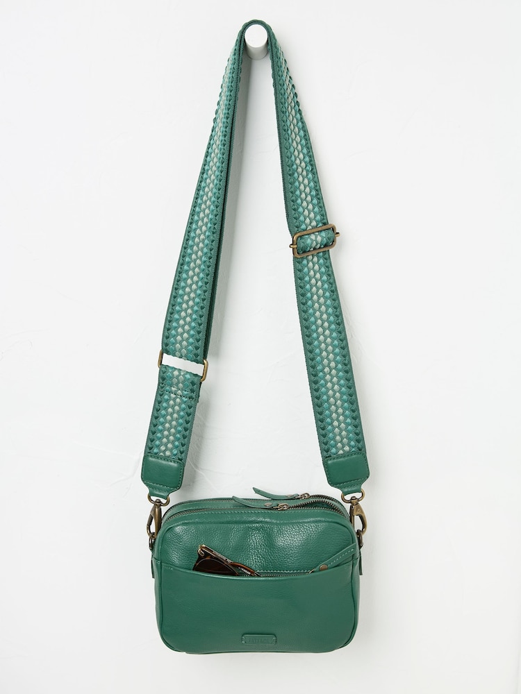 FatFace Oslo Bright Green Camera Bag with Ornate Strap - Image 3 of 3 FatFace Oslo Bright Green Camera Bag with Ornate Strap - Image 3 of 3