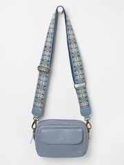 FatFace Oslo Blue Camera Bag with Ornate Strap - Image 1 of 2