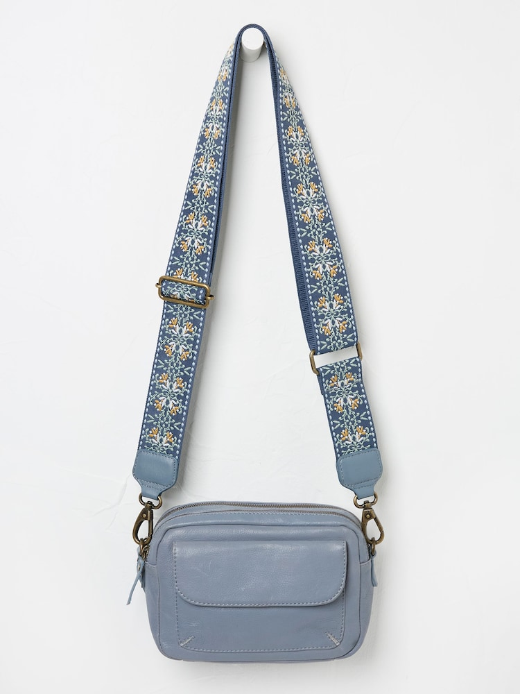 FatFace Oslo Blue Camera Bag with Ornate Strap - Image 1 of 2