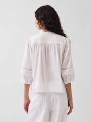 Gap White Lace-Trim Button-Front Swing Top - Image 2 of 4