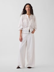 Gap White Lace-Trim Button-Front Swing Top - Image 3 of 4