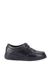 Hush Puppies Black Ronan Mocc Toe Junior School Shoes - Image 1 of 4