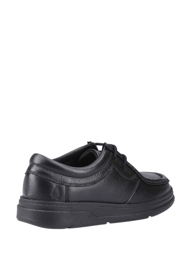 Hush Puppies Black Ronan Mocc Toe Junior School Shoes - Image 2 of 4 Hush Puppies Black Ronan Mocc Toe Junior School Shoes - Image 2 of 4