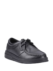 Hush Puppies Black Ronan Mocc Toe Junior School Shoes - Image 3 of 4