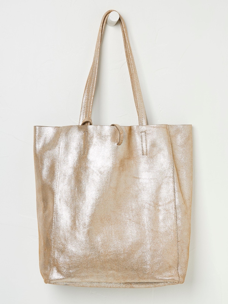FatFace Romy Bronze Leather Reversible Tote - Image 1 of 2