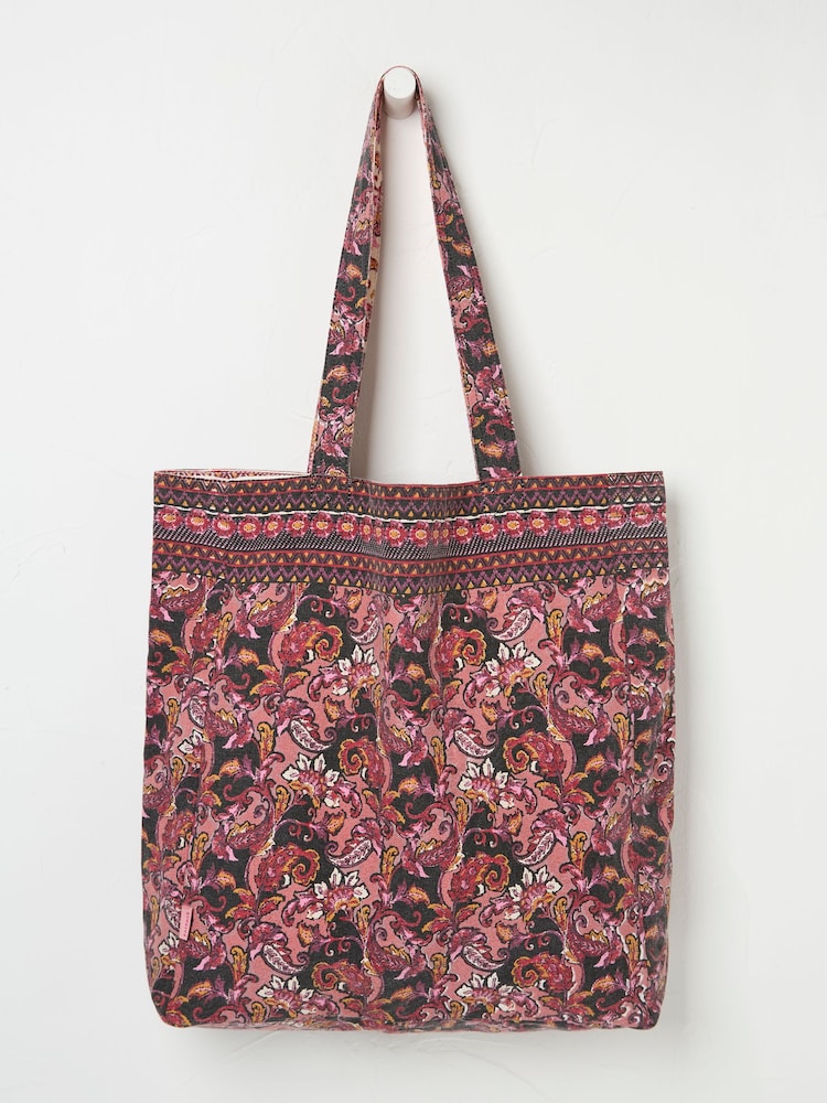 FatFace Pink 100% Cotton Reversible Tote Bag - Image 1 of 2