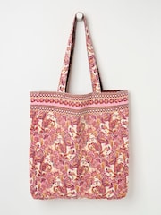 FatFace Pink 100% Cotton Reversible Tote Bag - Image 2 of 2