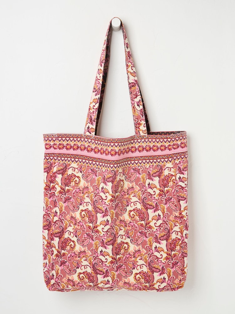 FatFace Pink 100% Cotton Reversible Tote Bag - Image 2 of 2