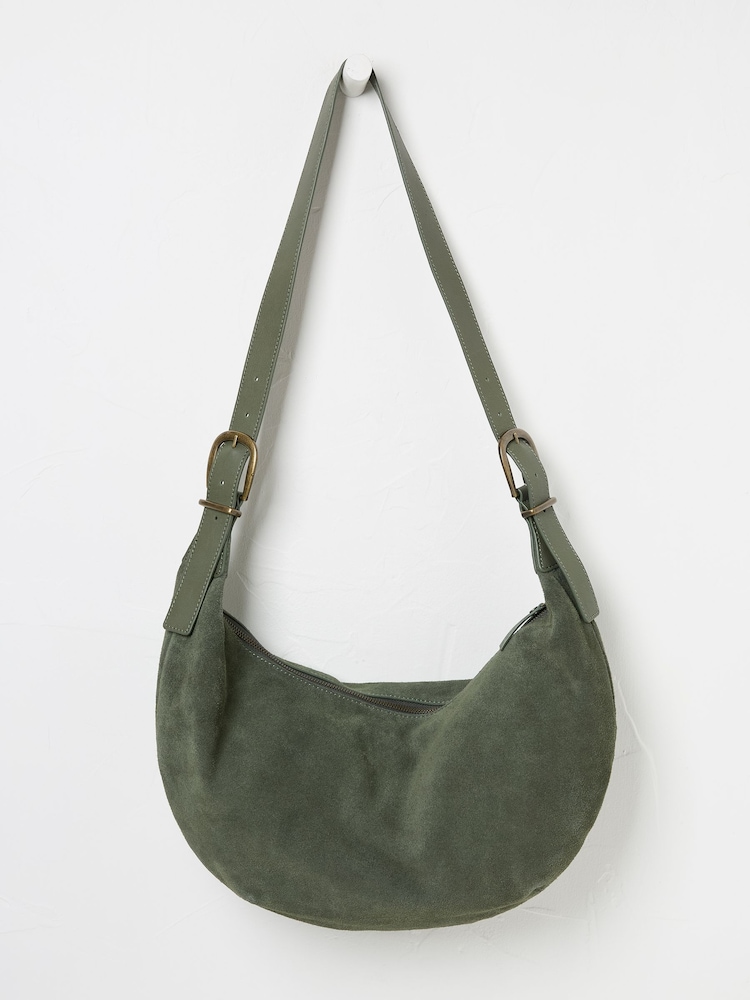 FatFace Khaki Green Oversized Half Moon Bag - Image 1 of 2