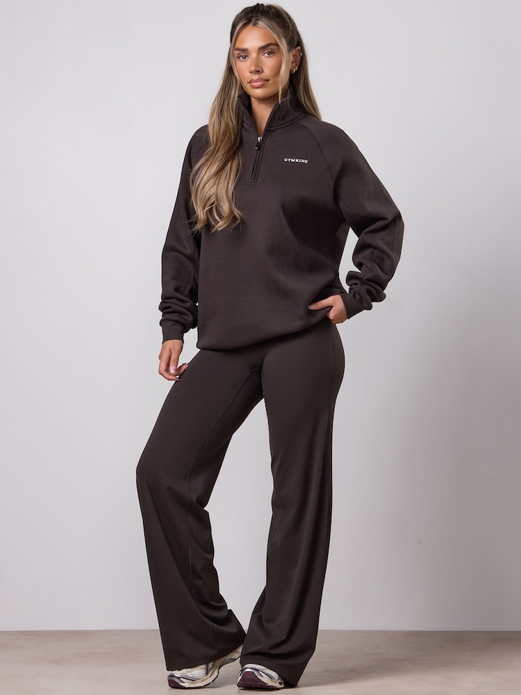 Gym King Brown 365 Lightweight Straight Leg Yoga Trousers - Image 1 of 4