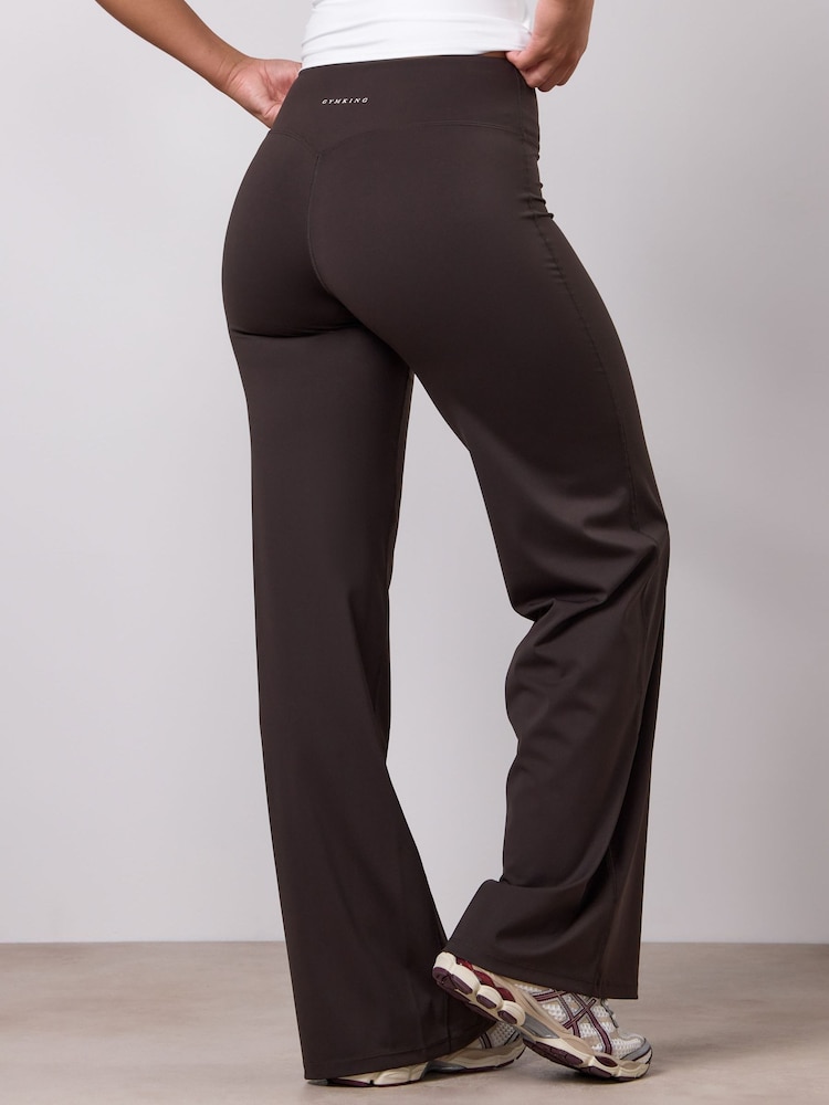 Gym King Brown 365 Lightweight Straight Leg Yoga Trousers - Image 2 of 4