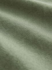 Dark Green Cotton Linen Blend Long Sleeve Shirt - Image 8 of 8