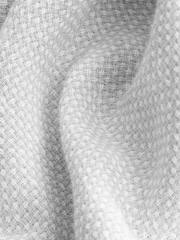 Grey Grandad Collar Cotton Linen Blend Long Sleeve Shirt - Image 6 of 7