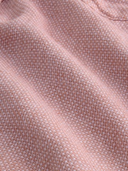 Pink Grandad Collar Cotton Linen Blend Long Sleeve Shirt - Image 8 of 9