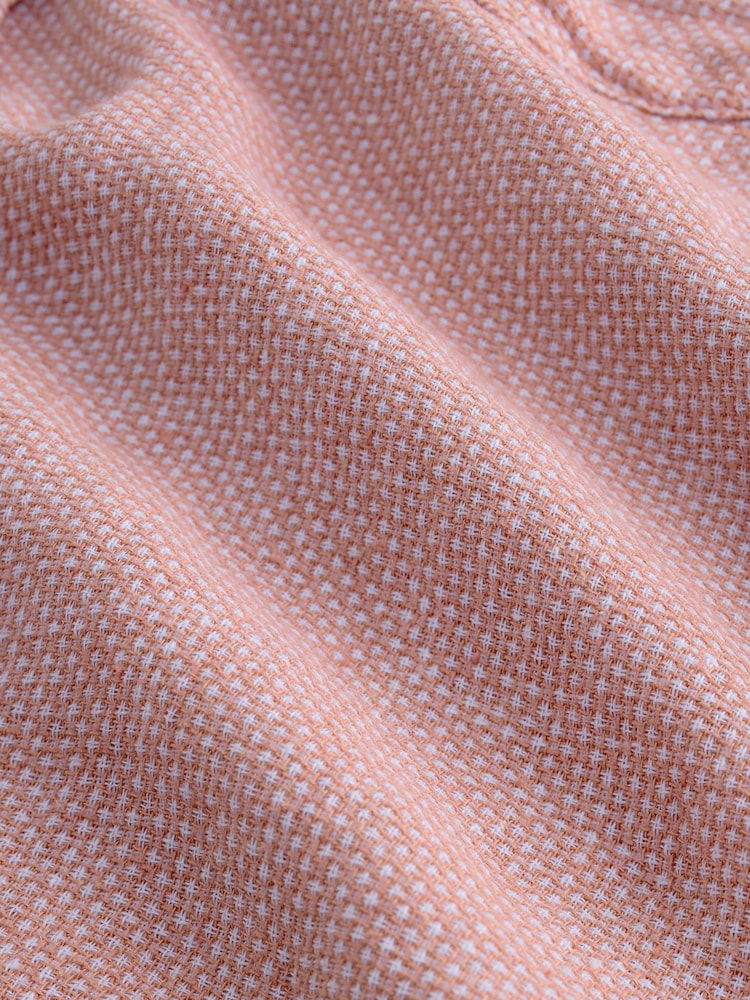 Rose - Col grand-père. - Chemises longues Blend de lin de coton - Image 8 of 9