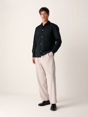 Black Cotton Linen Blend Long Sleeve Shirt - Image 2 of 9