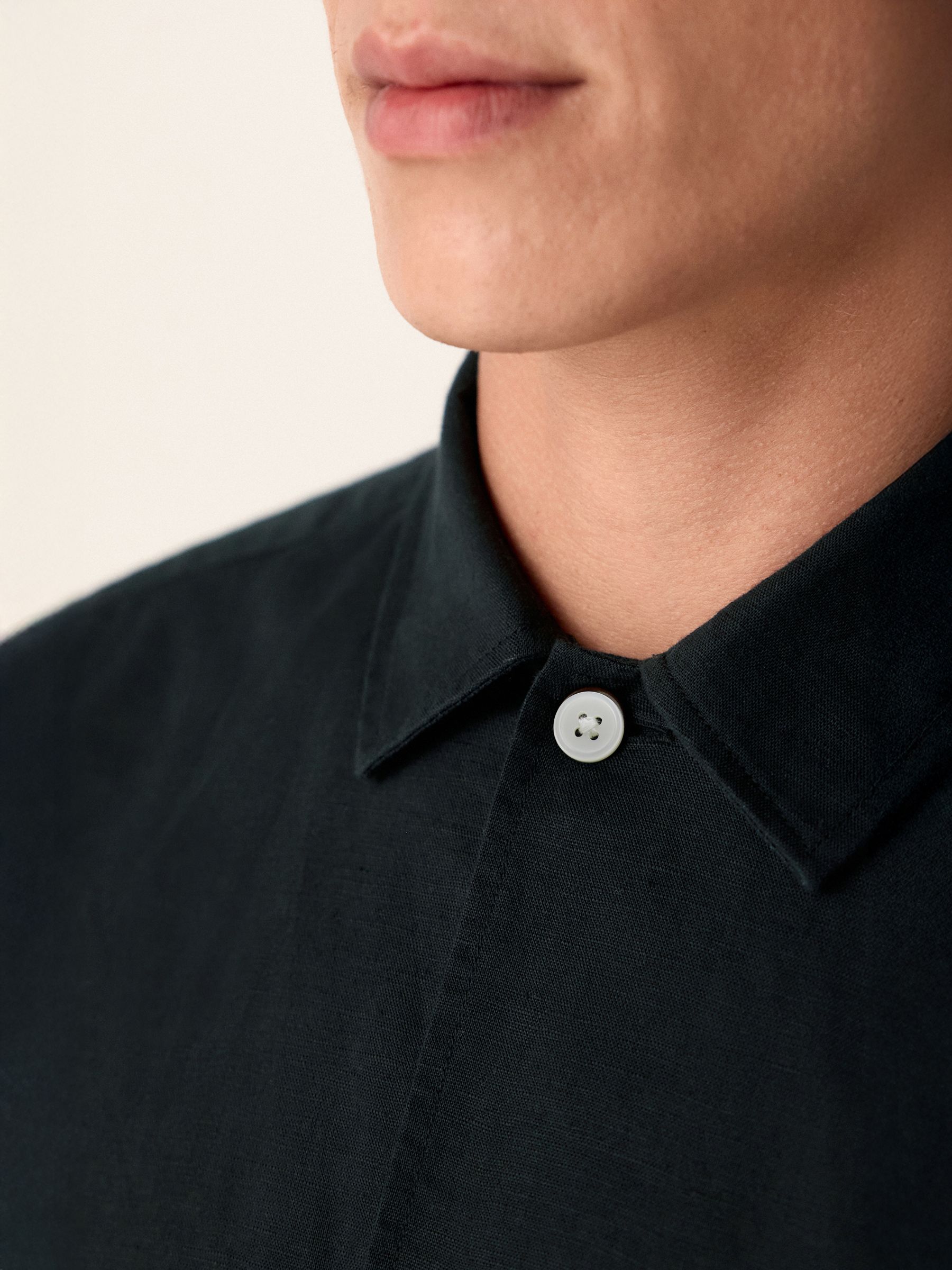 Buy Black Cotton Linen Blend Long Sleeve Shirt from Next Singapore