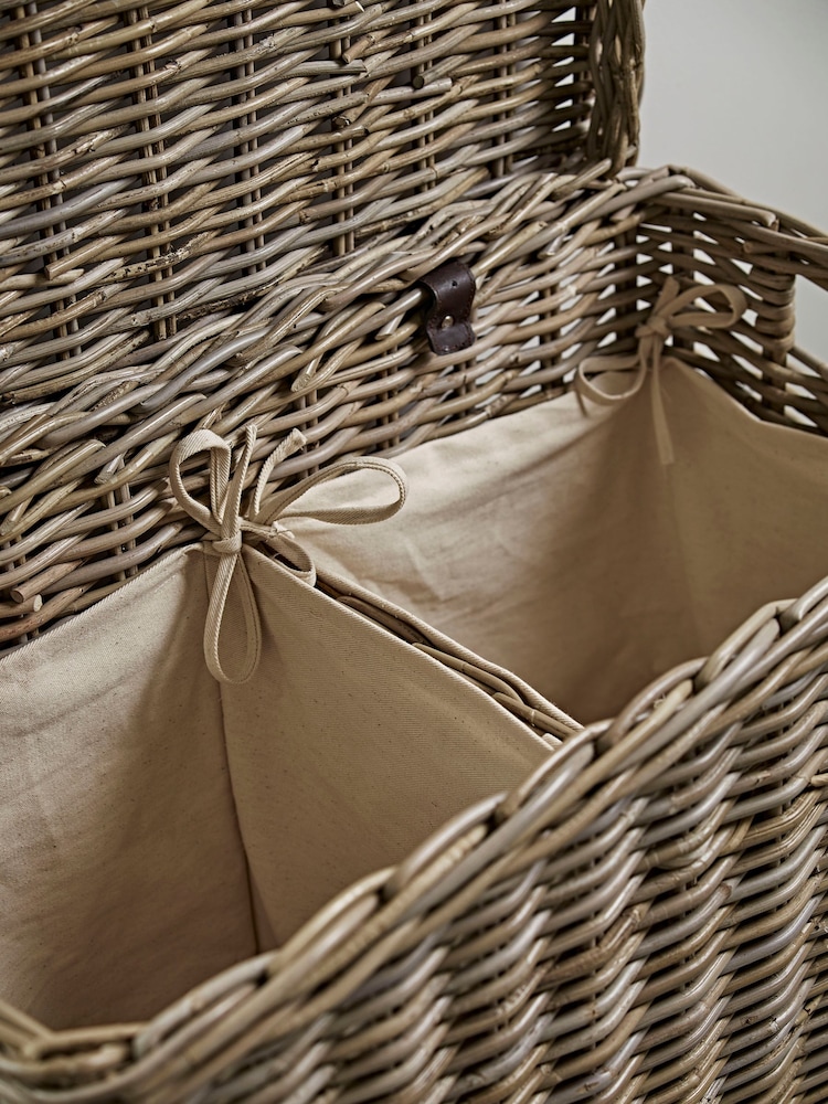 Cox & Cox Natural Rectangle Rattan Laundry Basket - Image 3 of 3