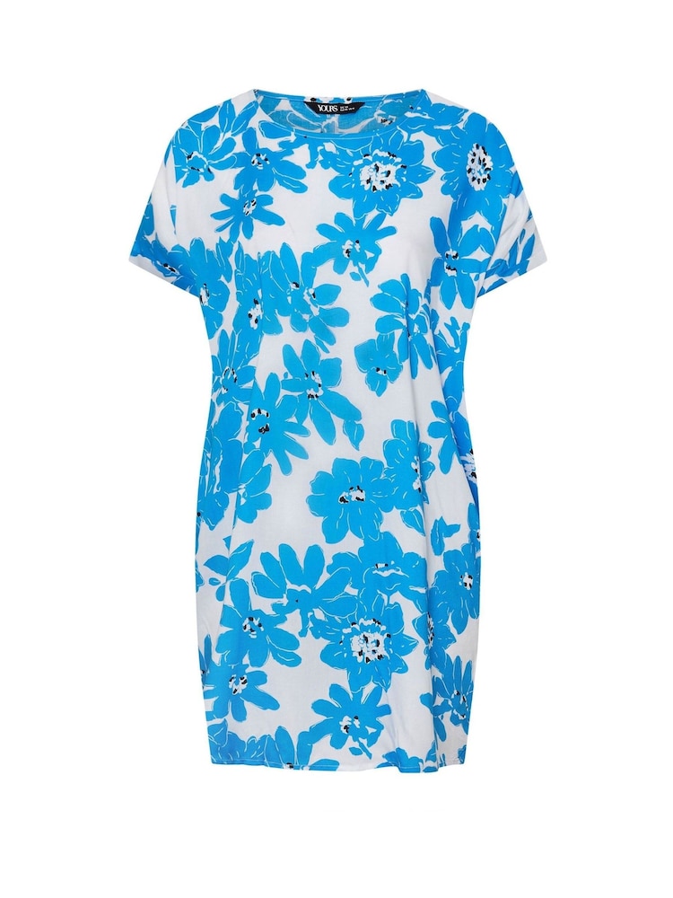 Yours Curve Blue Easy Tunic Dress - Image 2 of 5