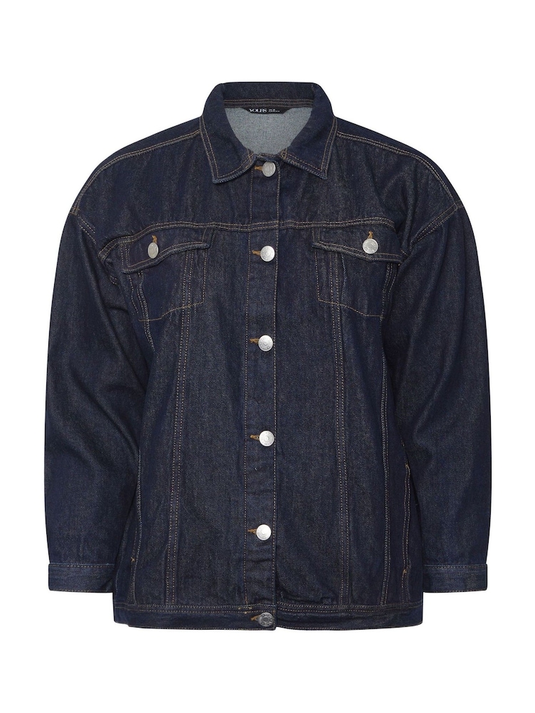 Yours Curve Blue Oversized 100% Cotton Denim Jacket - Image 4 of 4