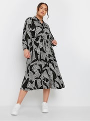 Yours Curve Black Long Sleeve Shirt Dress - Image 1 of 5
