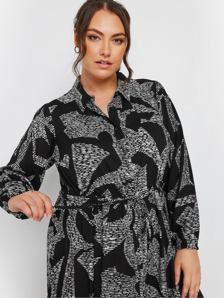 Yours Curve Black Long Sleeve Shirt Dress - Image 5 of 5