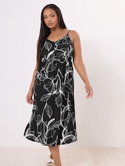 Yours Curve Black Structured Sundress - Image 1 of 5