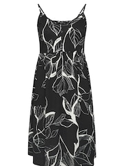 Yours Curve Black Structured Sundress - Image 5 of 5
