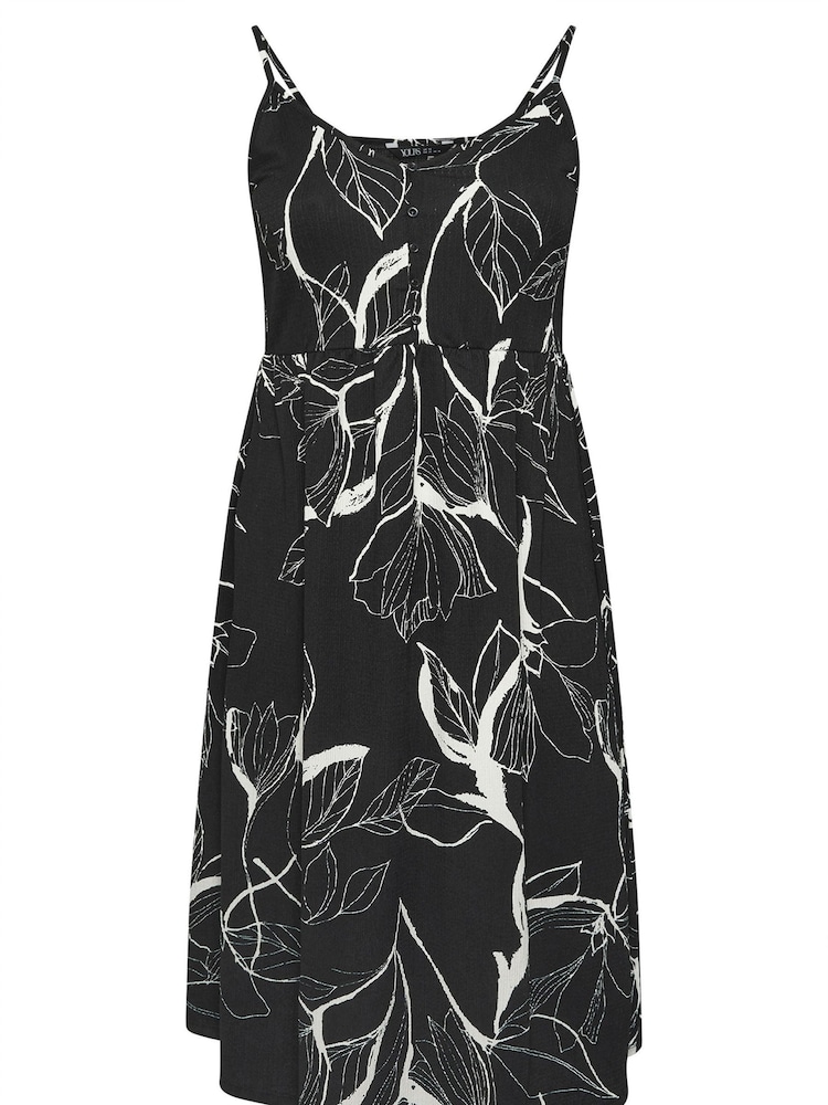 Yours Curve Black Structured Sundress - Image 5 of 5