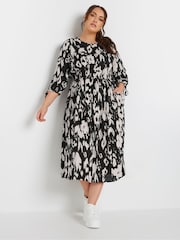 Yours Curve Black Limited 3/4 Tie Sleeve Midaxi Dress - Image 3 of 5