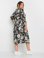 Yours Curve Black Limited 3/4 Tie Sleeve Midaxi Dress - Image 4 of 5