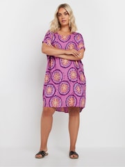 Yours Curve Purple Easy Tunic Dress - Image 1 of 5