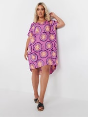 Yours Curve Purple Easy Tunic Dress - Image 3 of 5