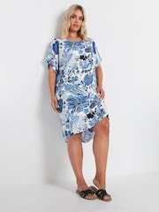 Yours Curve Blue Easy Tunic Dress - Image 2 of 5