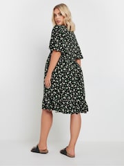 Yours Curve Black Floral Print Smock Dress - Image 3 of 5