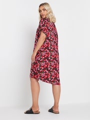 Yours Curve Pink Floral Print Tunic Dress - Image 3 of 5