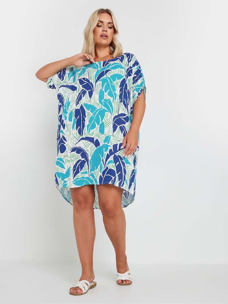 Yours Curve Blue Easy Tunic Dress - Image 2 of 5