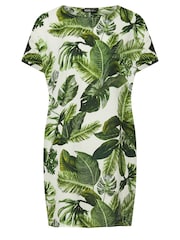 Yours Curve Green tropical Print Tunic Dress - Image 5 of 5
