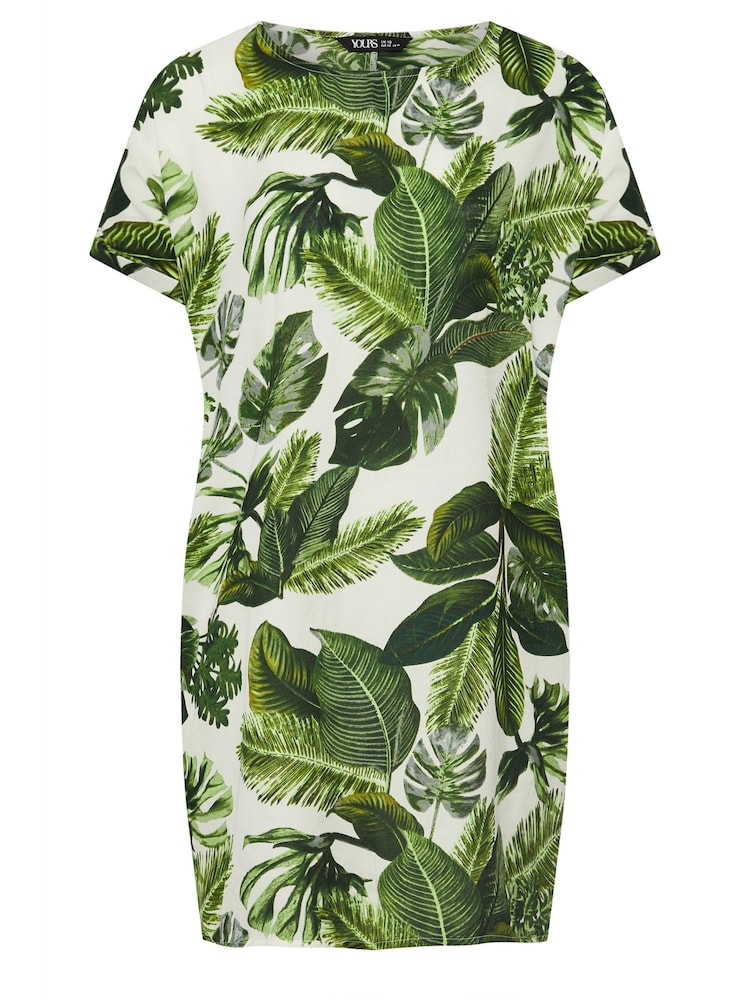 Yours Curve Green tropical Print Tunic Dress - Image 5 of 5