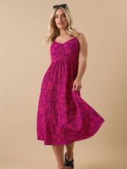 Yours Curve Pink Structured Sundress - Image 1 of 4