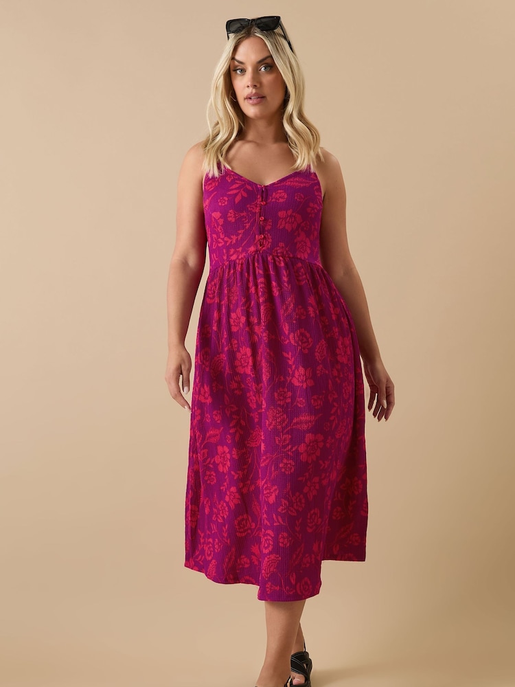 Yours Curve Pink Structured Sundress - Image 2 of 4