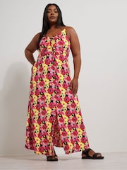 Yours Curve Black Floral Print Maxi Dress - Image 1 of 5