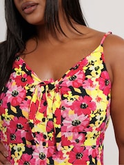Yours Curve Black Floral Print Maxi Dress - Image 4 of 5