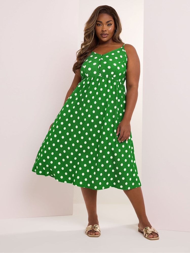 Yours Curve Green Structured Sundress - Image 1 of 6
