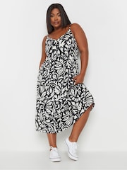 Yours Curve Black Structured Sundress - Image 2 of 5